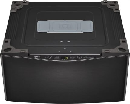LG - SideKick 1.0 Cu. Ft. High-Efficiency Smart Top Load Pedestal Washer with 3-Motion Technology - Black steel