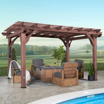 Somerville 14x10 pergola - walnut stain
