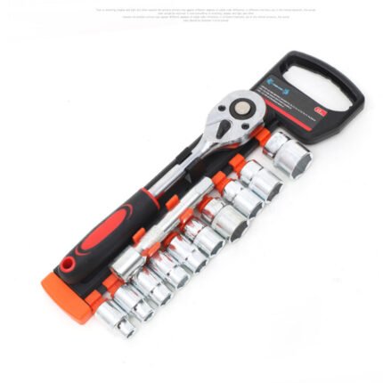 12-Piece Ratchet Socket Wrench Set - Alloy Steel Repair Tool Kit