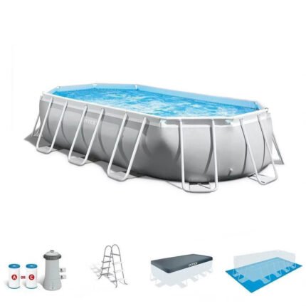 Intex - 20 Foot Prism Frame Oval Pool Set