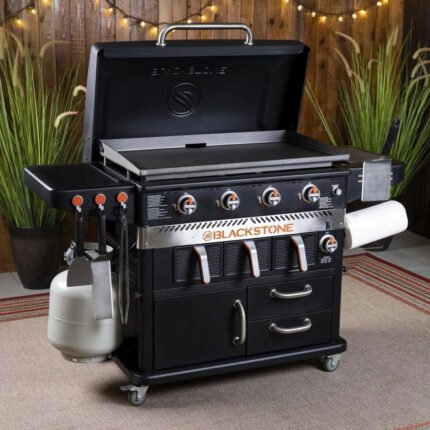 Blackstone 1923 36 inch 4 Burner Griddle with Air Fryer - Black